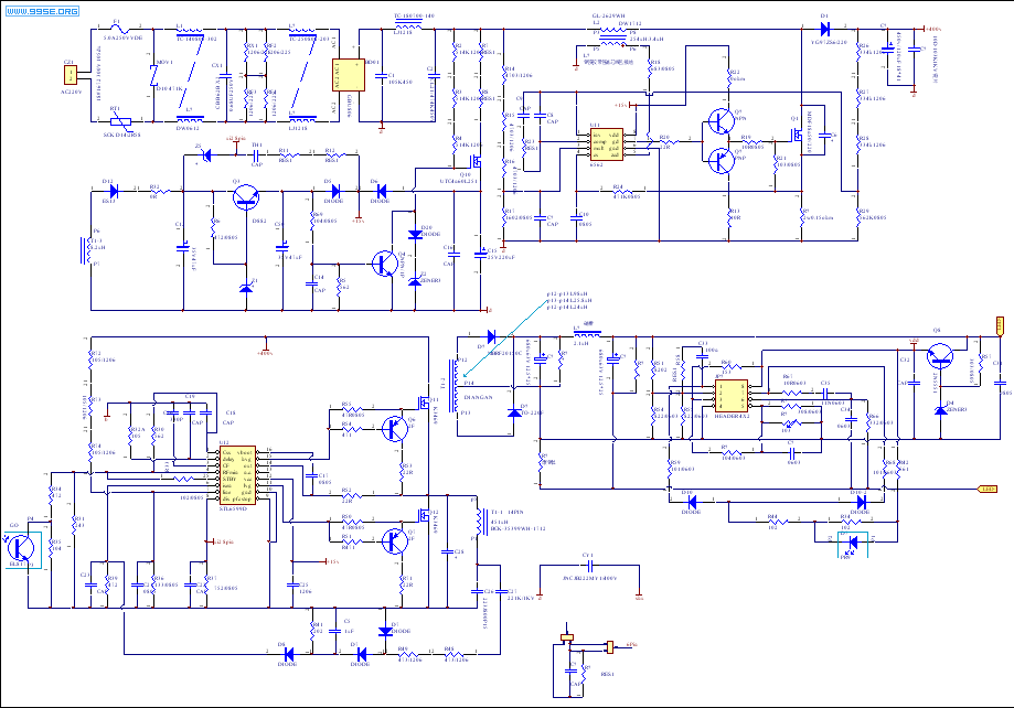 大功率LED全电压140W恒流输出LLC方案原理图